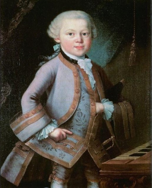 Pietro Antonio Lorenzoni'nin Mozart tablosu içinde birçok şifre olduğuna inanılan bi eser. Resimde Mozart'ın tek elinin saklı durması onun bir Mason olduğu iddiasını doğururken