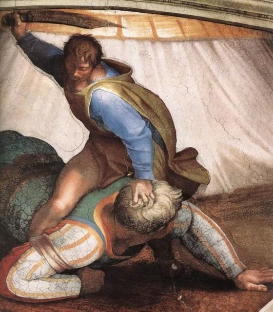 'Davut ve Golyat' Michelangelo'nun bu ünlü eserinin İbranice halflerden oluştuğu biliniyor. Mistik Kabala geleneğinde halfler gücü temsil ediyor.