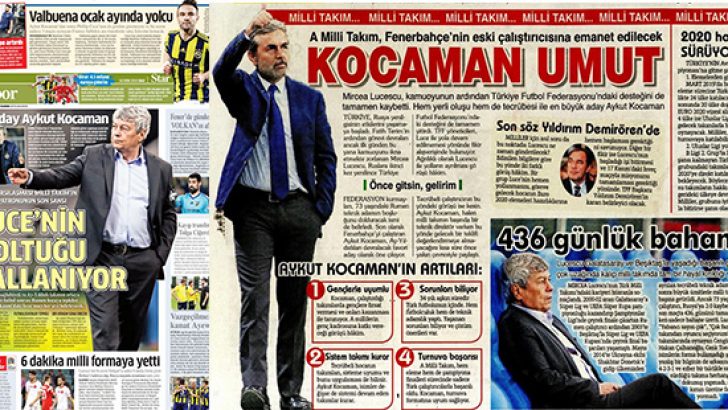Lucescu gider, Aykut Kocaman gelir! (16 Ekim 2018 spor manşetleri)