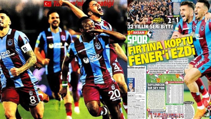 Trabzonspor’un galibiyeti manşetlerde.. 26 Kasım 2018 sporun manşetleri