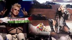 İsrail’deki Eurovision finaline Filistin bayrakları damga vurdu!