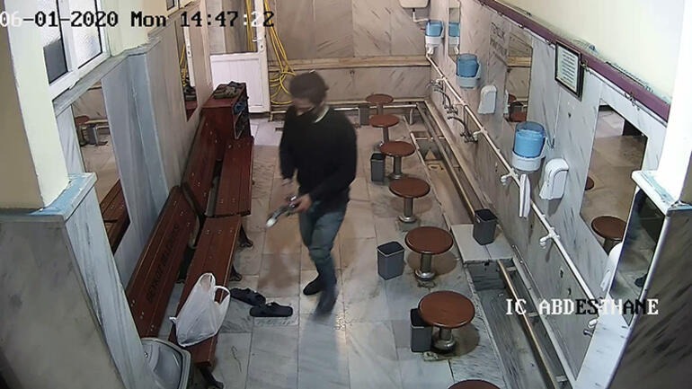 Beykoz'da caminin musluklarını saniyeler içinde çalan hırsız tutuklandı