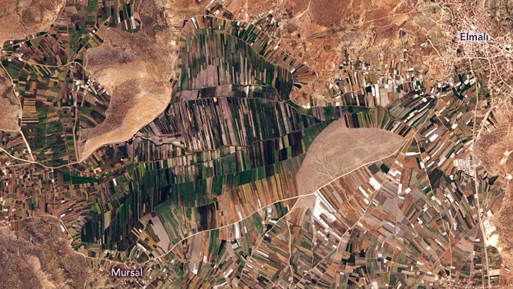 NASA, Antalya’daki tarım arazilerini uzaydan görüntüledi