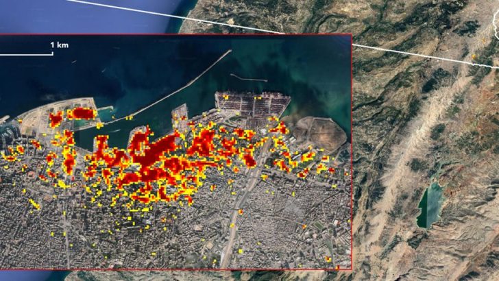 NASA, Beyrut’taki patlamanın haritasını yayınladı
