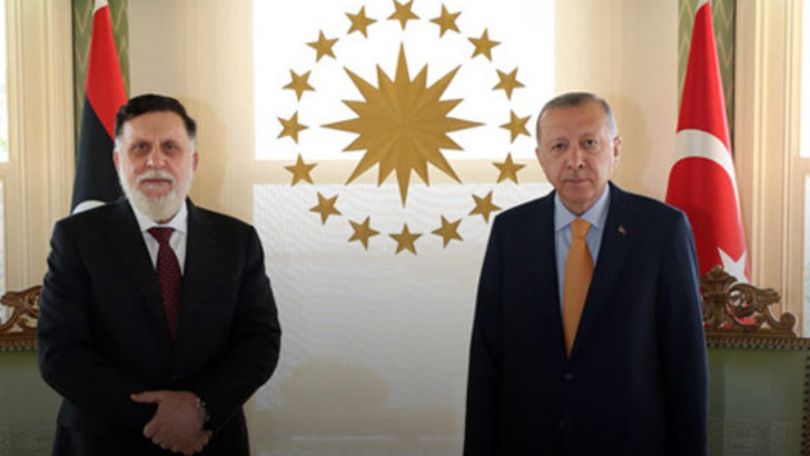 Cumhurbaşkanı Erdoğan, Libya UMH Başkanı Fayiz Es-Serrac ile görüştü