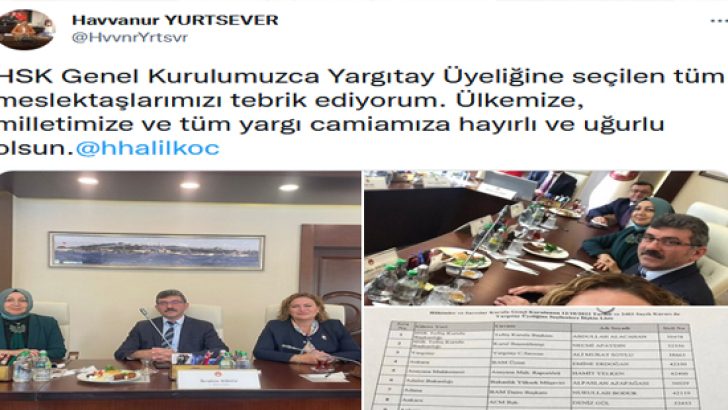 Yargıtay seçiminden kareler… HSK üyesi Havvanur Yurtsever paylaştı..
